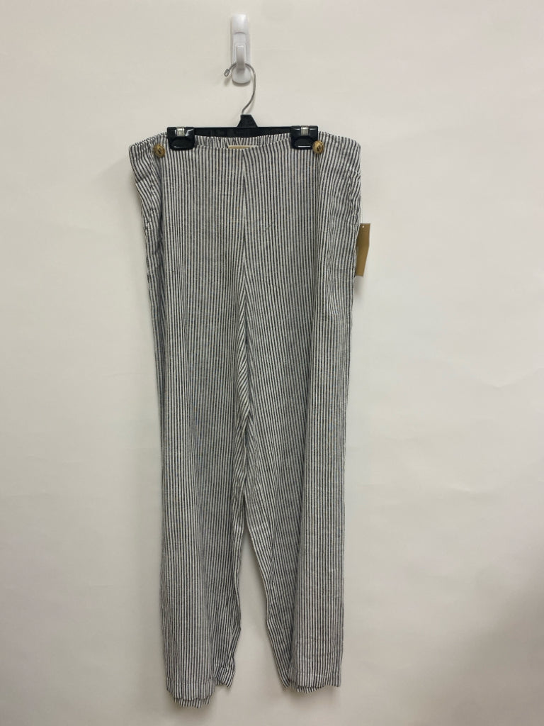 NWT Michael Kors Size M White Gray Striped Ladies Pants