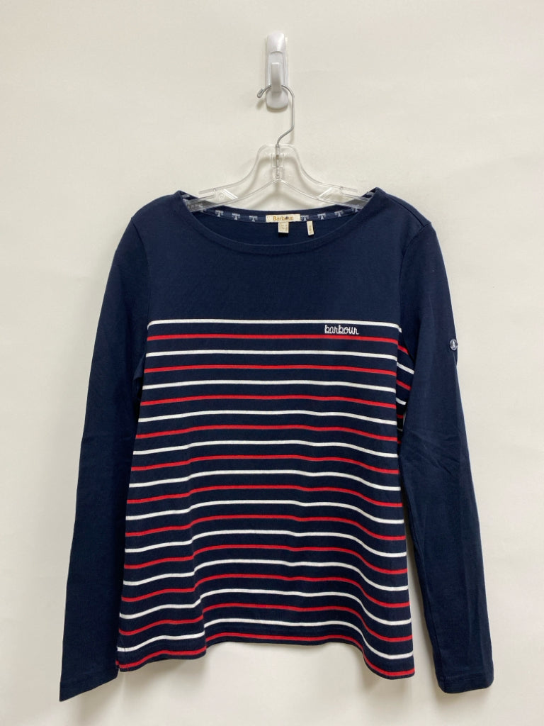Barbour Size 8 Dark Navy Red/White Striped Ladies Top