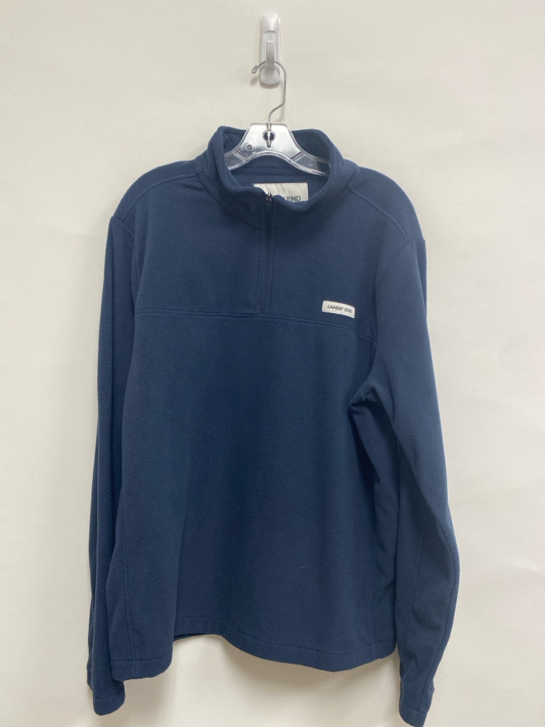 Lands End Size L Dark Blue Fleece Men&