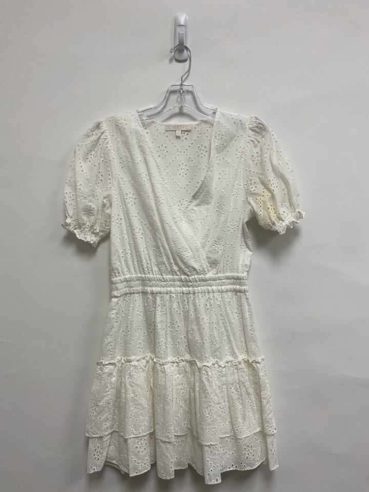 Size XS White Flowers Eyelet Ladies Dress