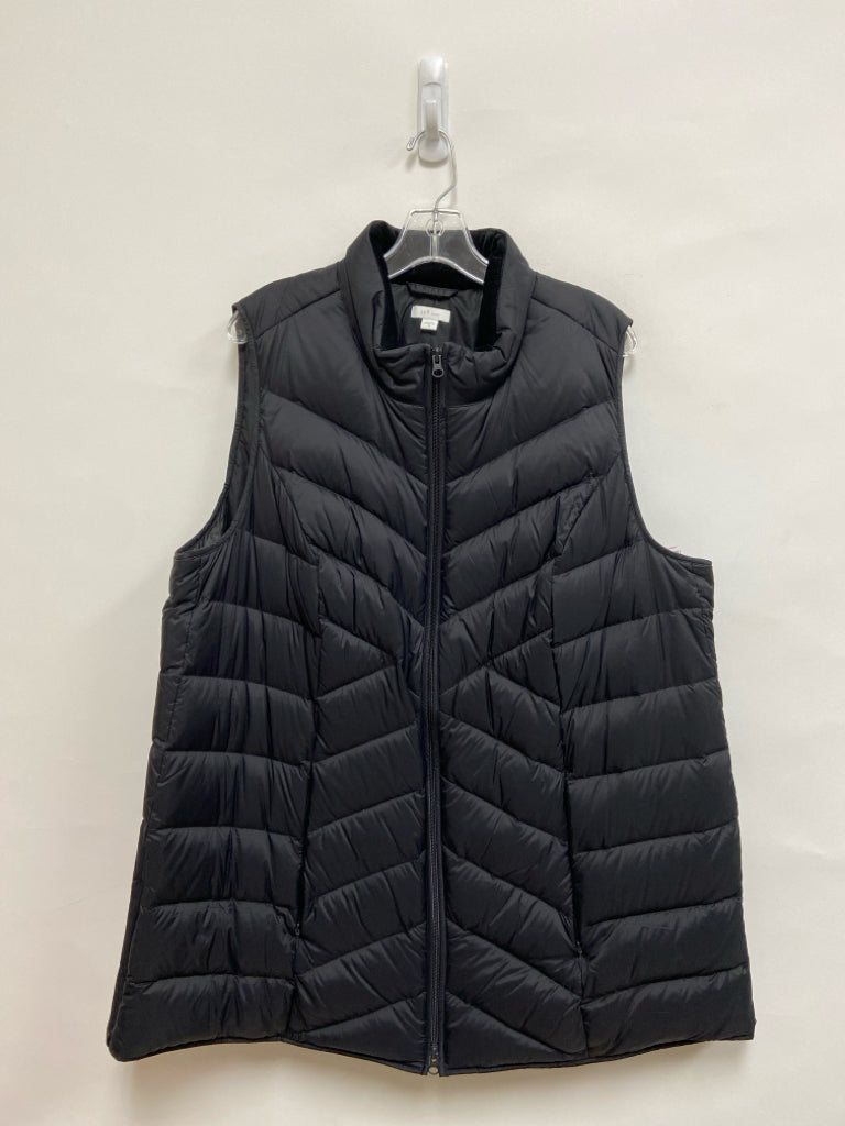 J Jill Size 2X Black Down Plus Size Vest