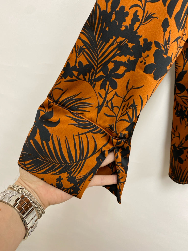 SIZE  3X Brown Black Leaves Plus Size Top