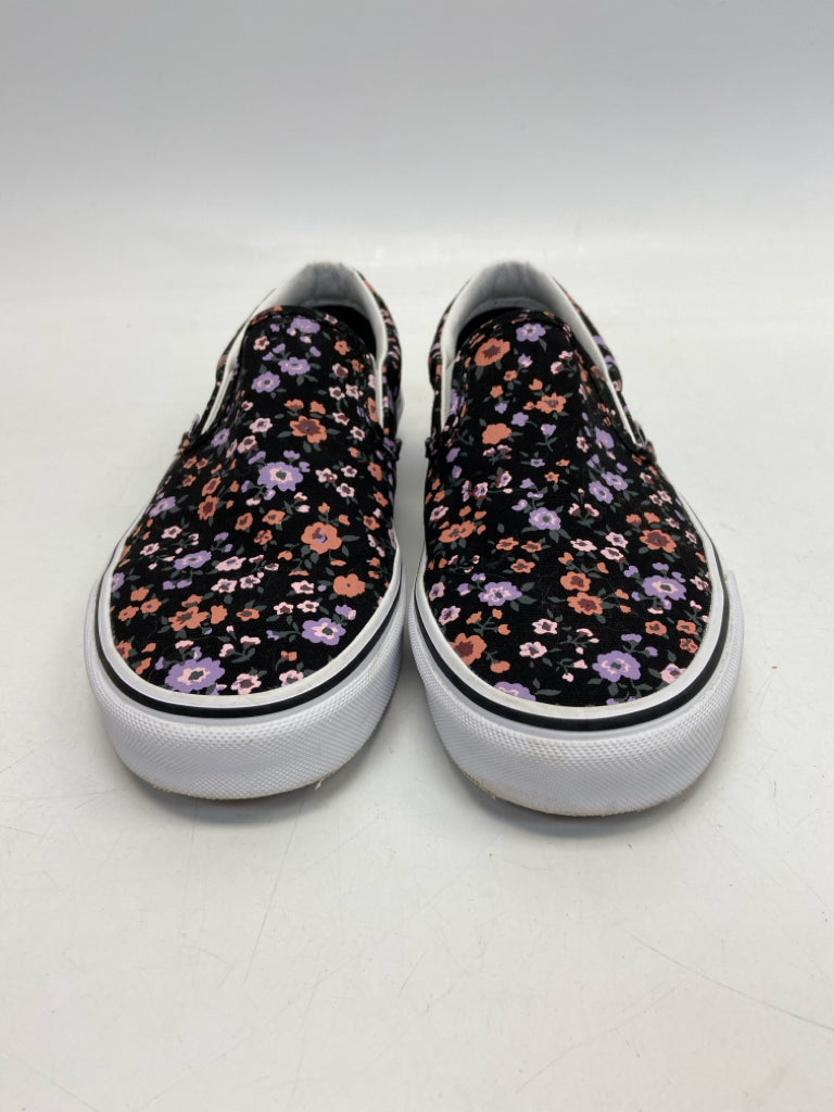 Vans  Size 9 Black Multi-Color Floral Sneakers