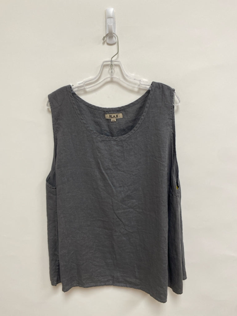 Flax  SIZE  22/24 Gray Sleeveless Linen Plus Size Top