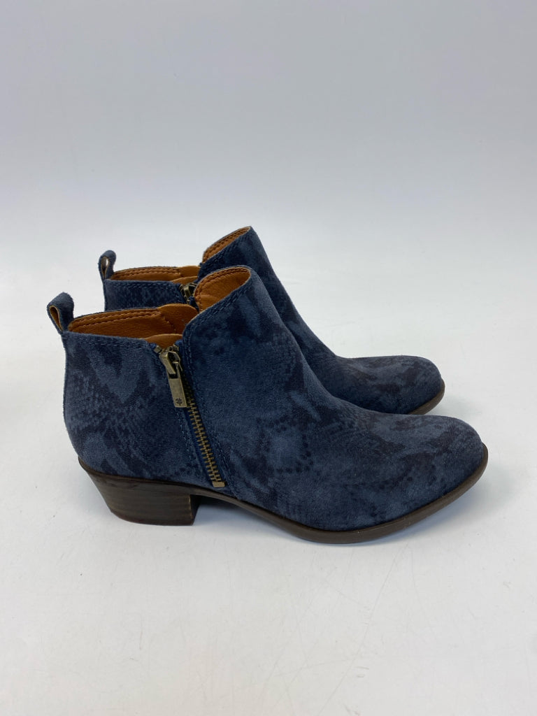 Lucky Brand  Size 7 Blue Side Zipper Boots