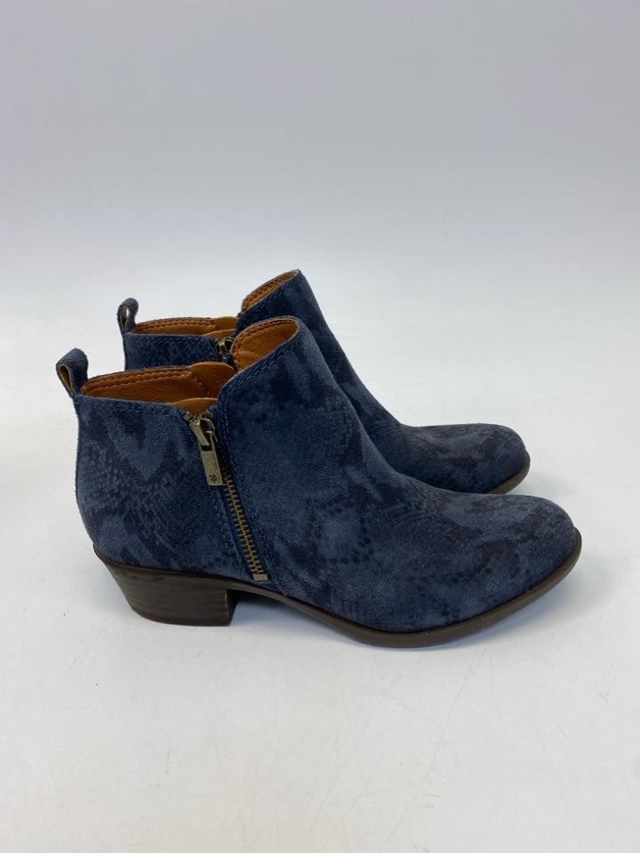Lucky Brand  Size 7 Blue Side Zipper Boots