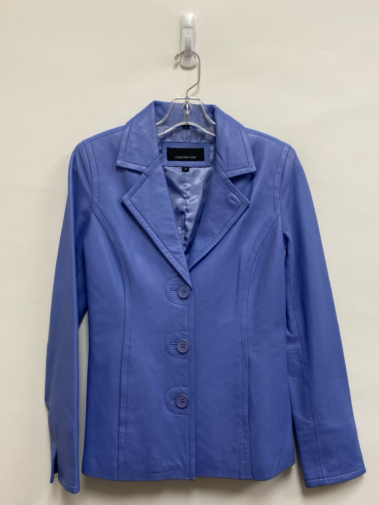 Jones New York Size S Periwinkle Leather Ladies Jacket