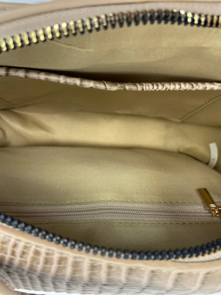 Tan Embossed Crossbody