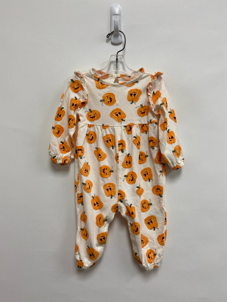Old Navy SIZE 6-12M Cream Orange Jack O&