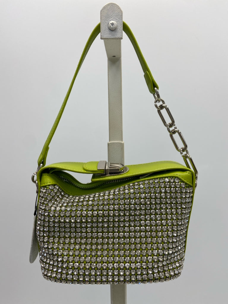 NWT Lime Green Silver Rhinestone(s) Handbag