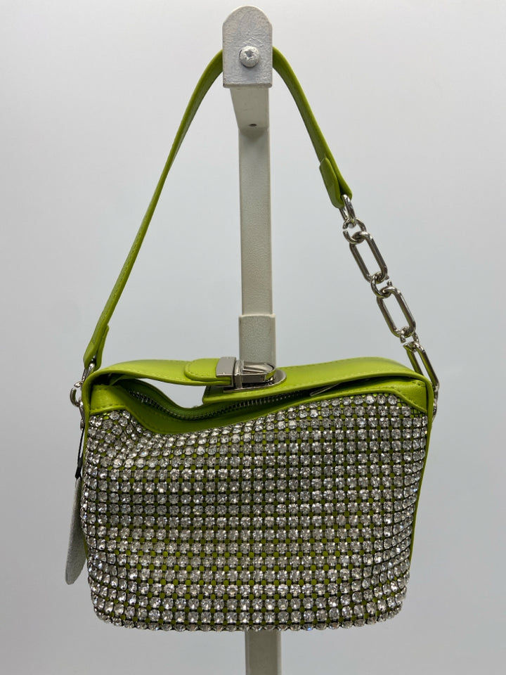 NWT Lime Green Silver Rhinestone(s) Handbag