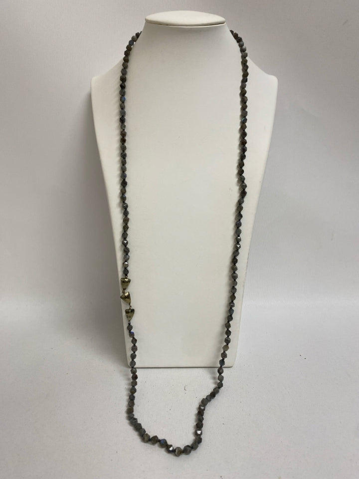 Gray Iridescent Beaded Necklace