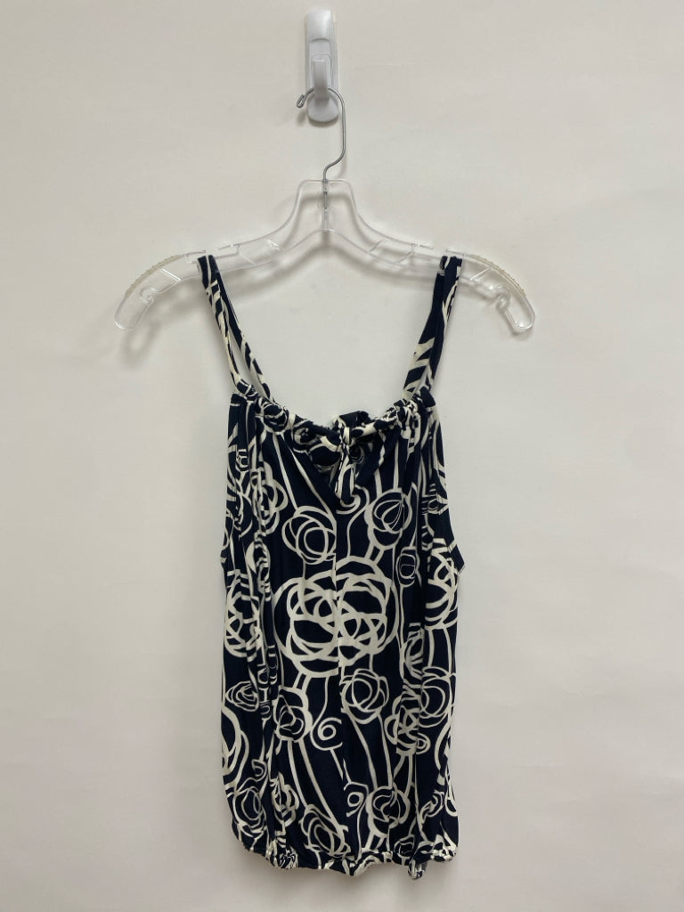 Trina Turk Size P Black White Print Sleeveless Petite Top