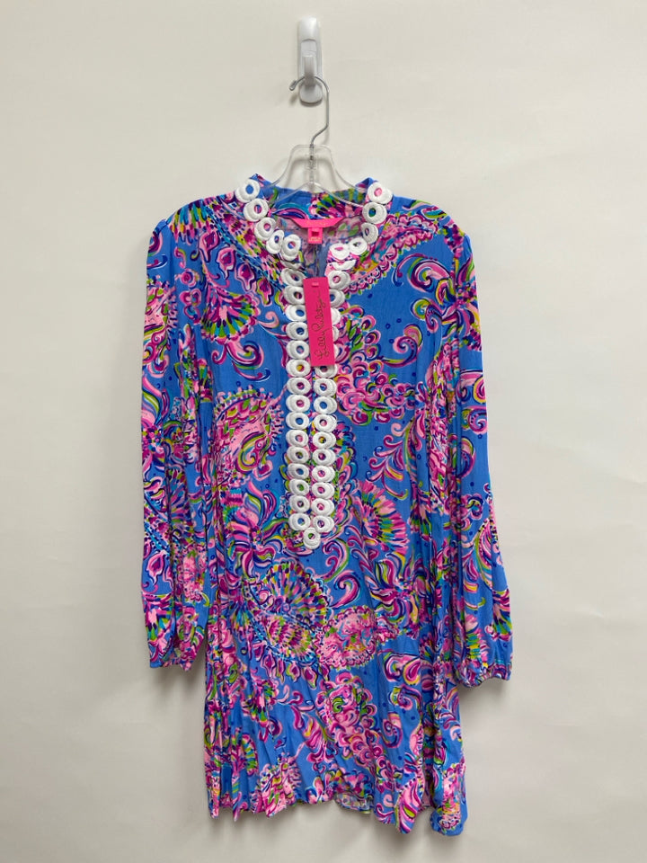 NWT LILLY PULITZER Size 12 Periwinkle Pink/Green Quarter Zip Ladies Dress