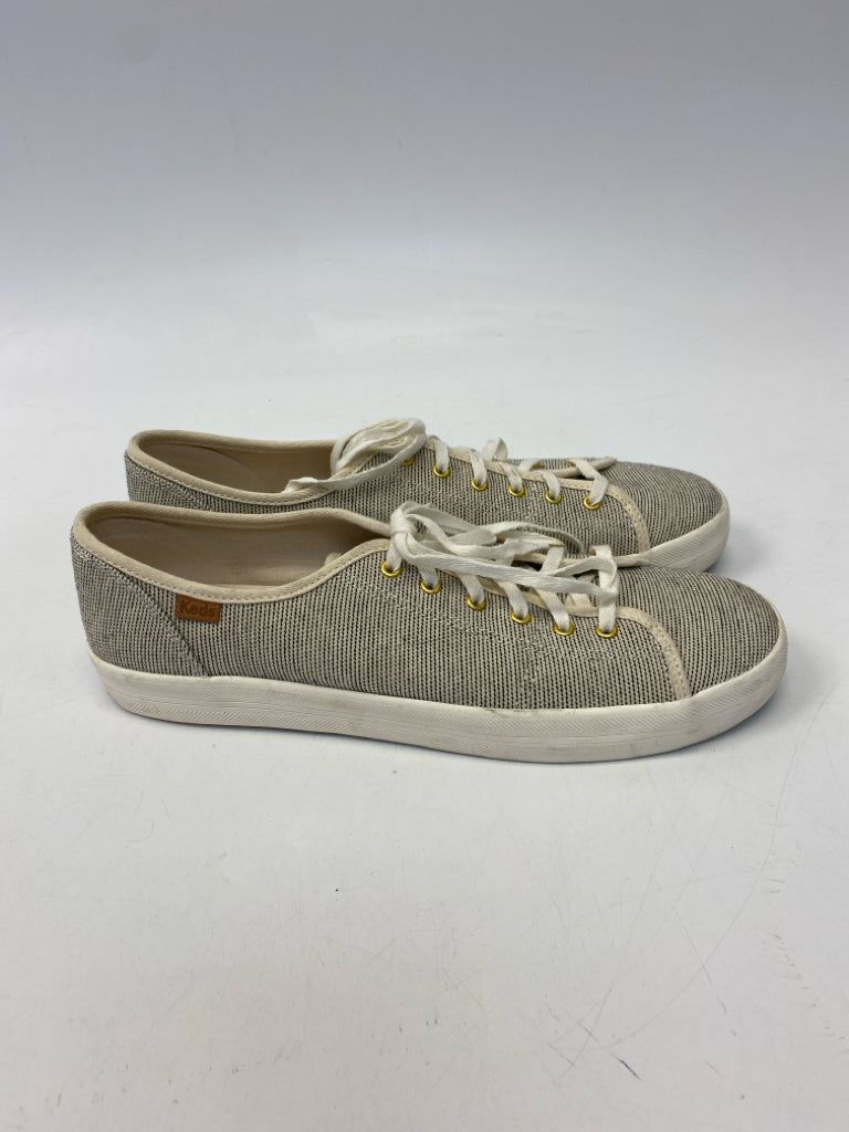 Keds  Size 10 Cream/Black Lace-up Sneakers