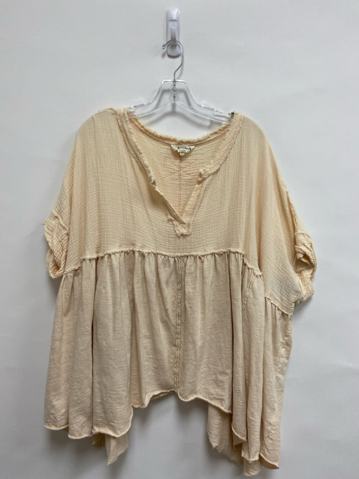 Size L Cream Gauze Ladies Top