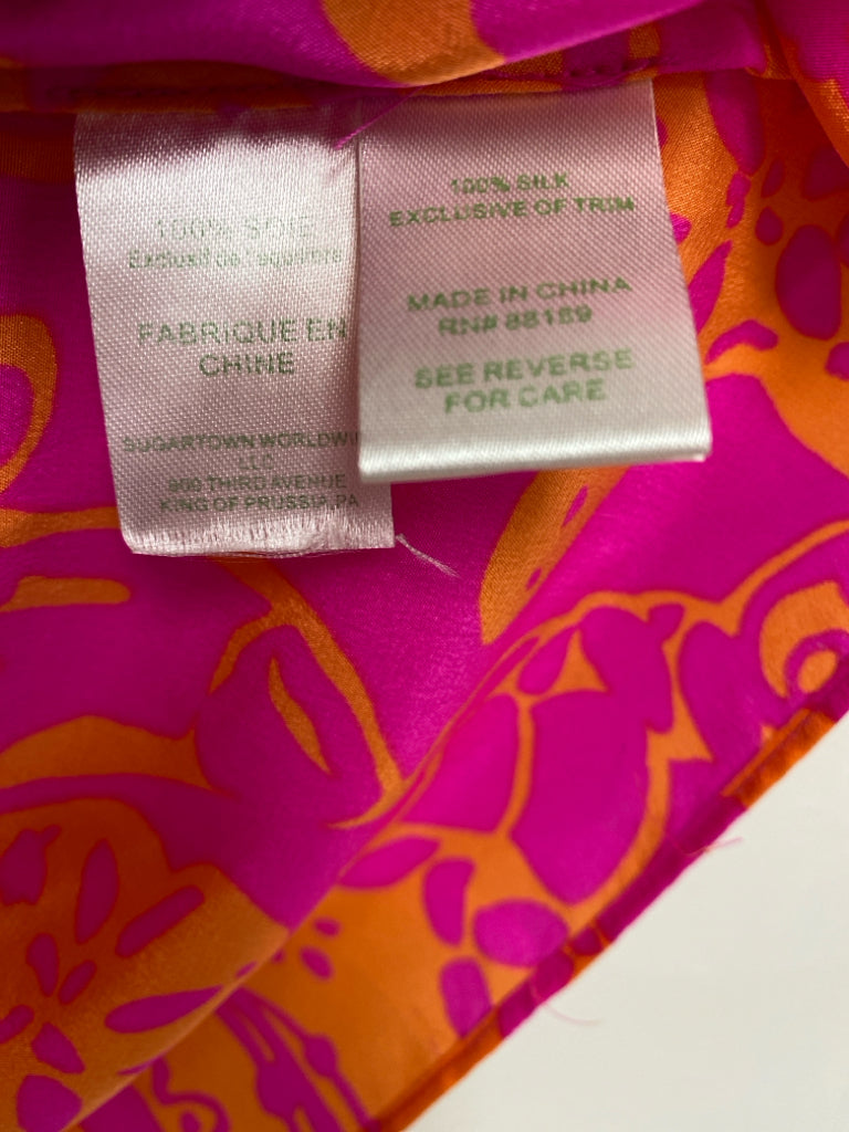 LILLY PULITZER Size S Hot Pink Orange Floral Tank Ladies Top