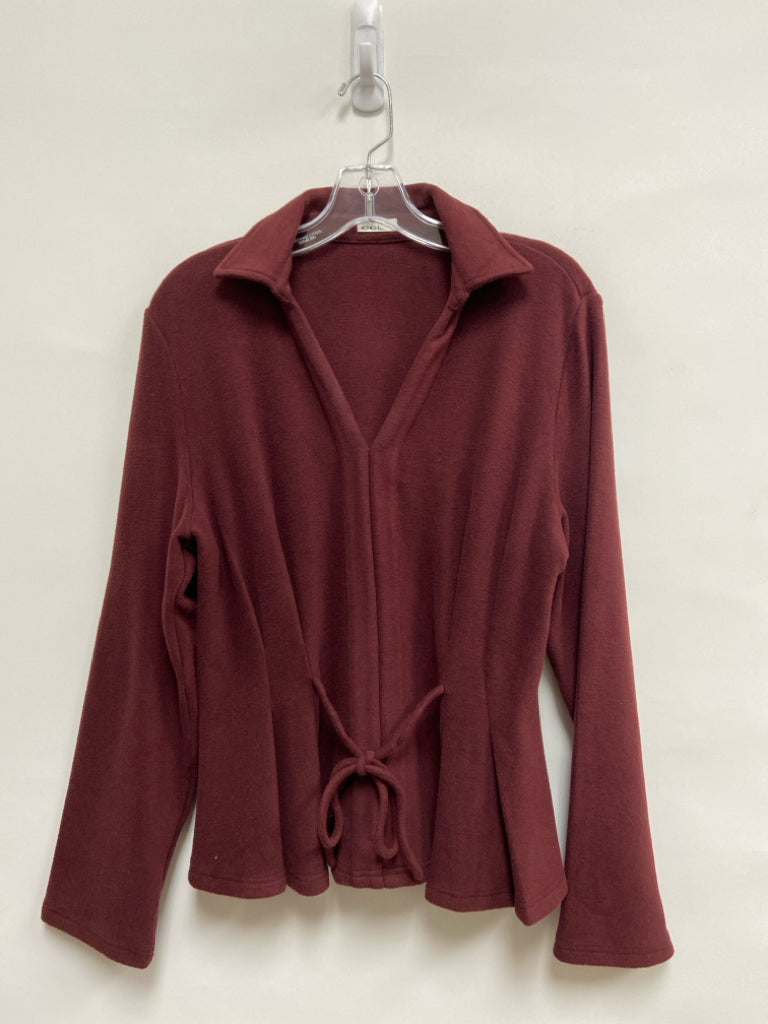 Size L Brick Long Sleeve Fleece Ladies Top
