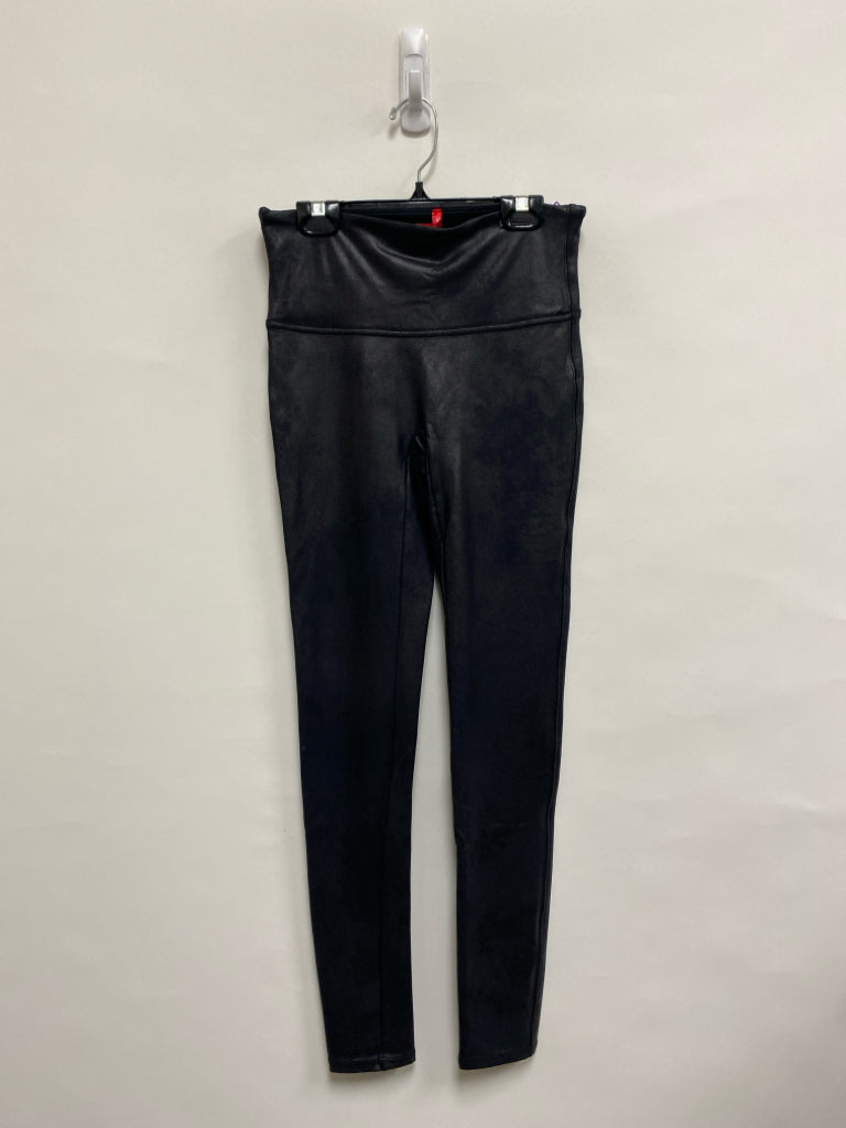 Spanx Size M Black Faux Leather Ladies Leggings