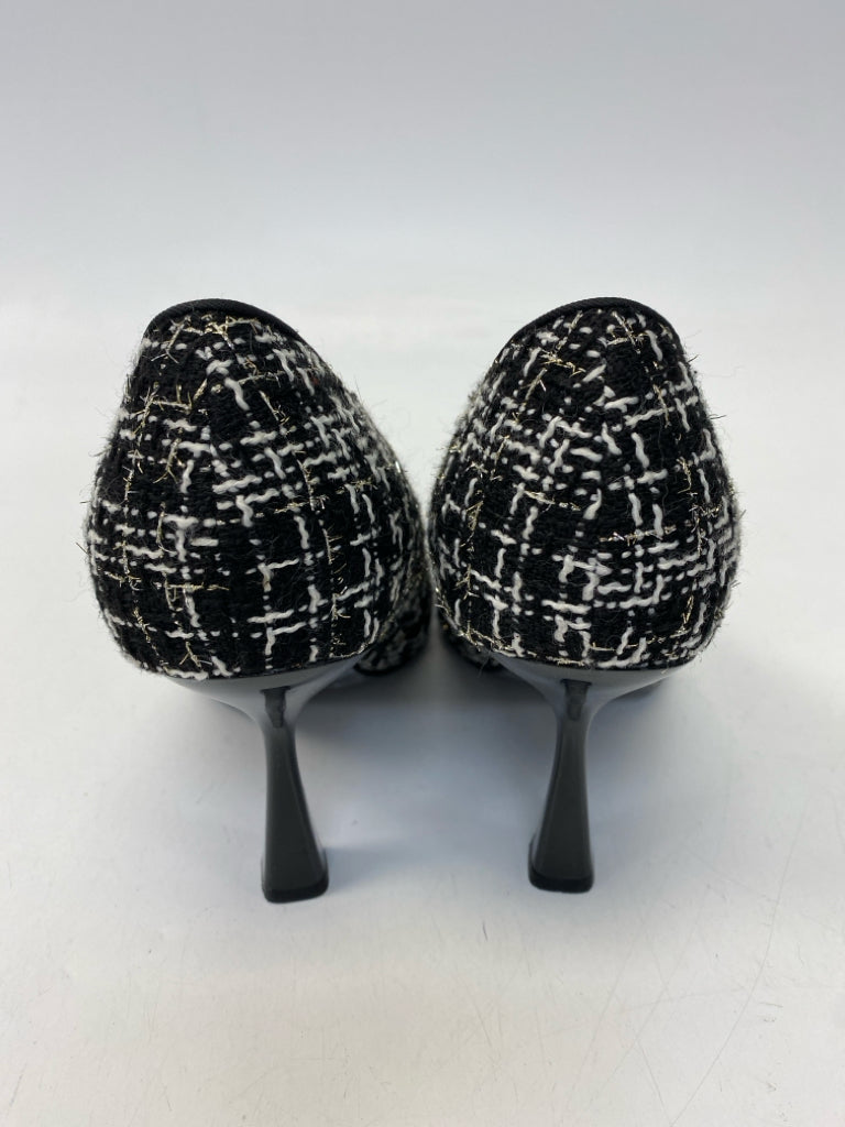 Nine West US Shoe Size 9.5 Black/White Fabric Heels