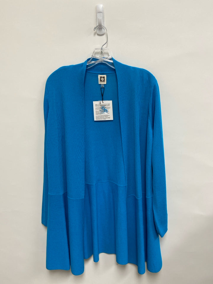 NWT Anne Klein Size L Turquoise Drape Ladies Sweater