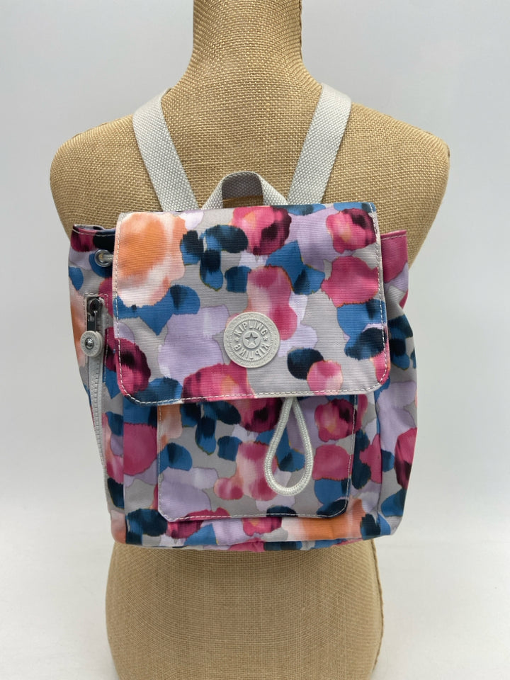 Kipling Gray Multi-Color Abstract Backpack