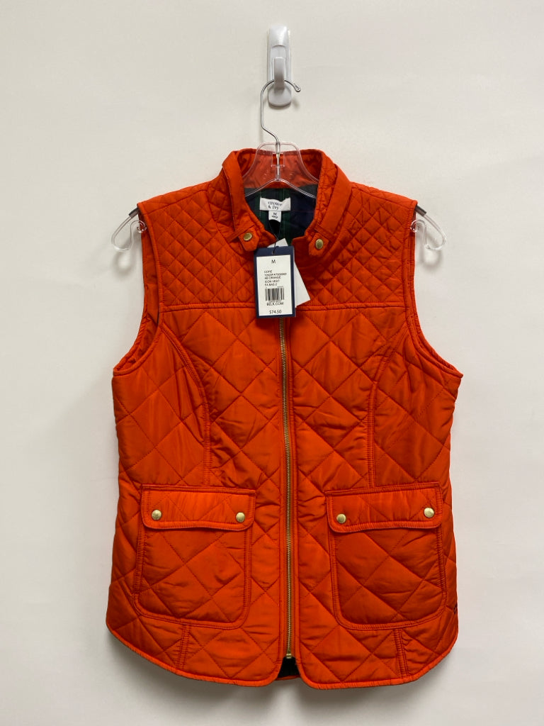 NWT Crown &amp; Ivy Size M Orange Quilted Ladies Vest