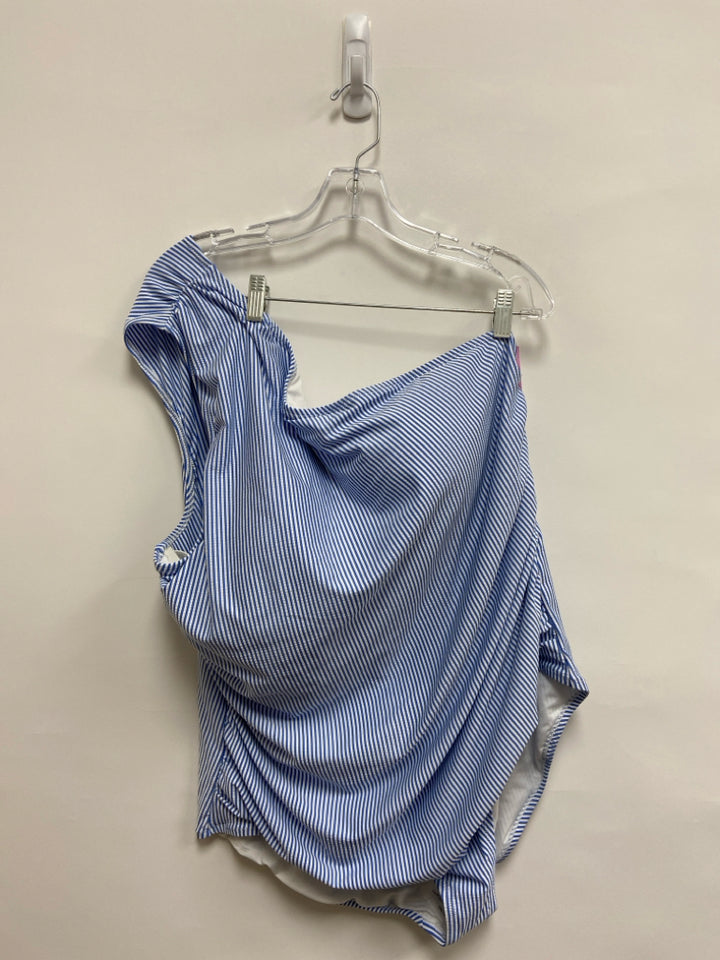 NWT J Crew  SIZE  24 Blue White Striped Plus Size Swimwear