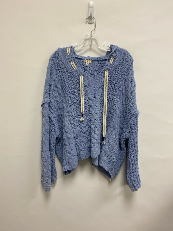 POL Size M Pale Blue Hooded Ladies Sweater