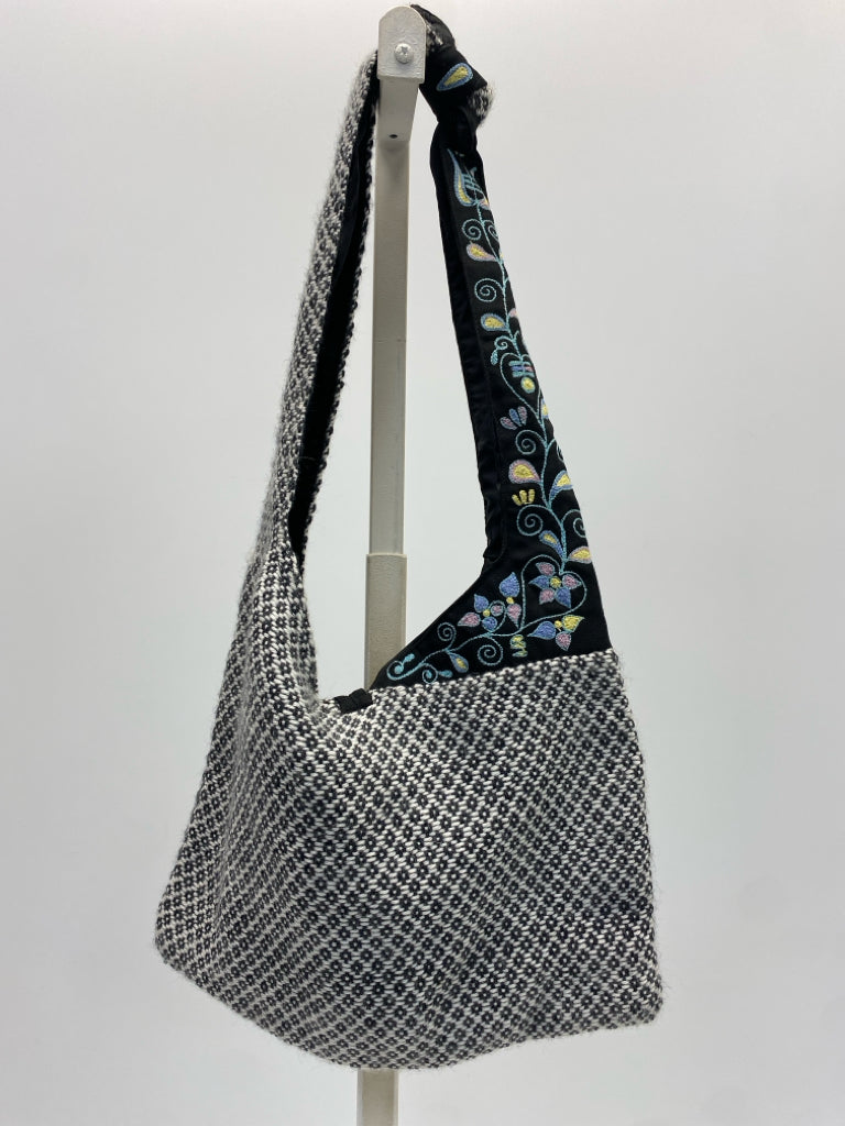 NWT White Black Print Handbag