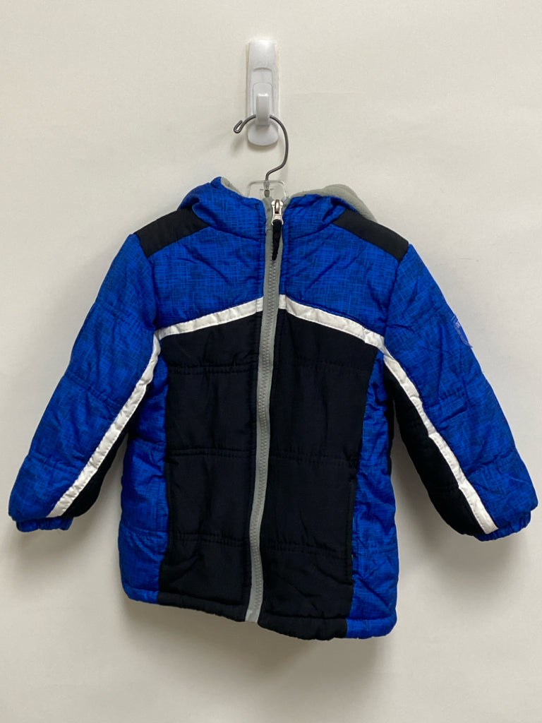 SIZE 24M Royal Blue White/Black Trimmed Zip Down Hooded Boy&