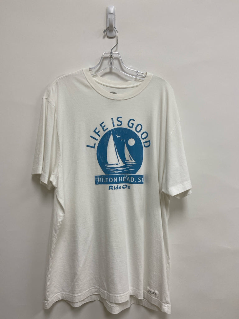 Life is Good Size XL White Blue Men&