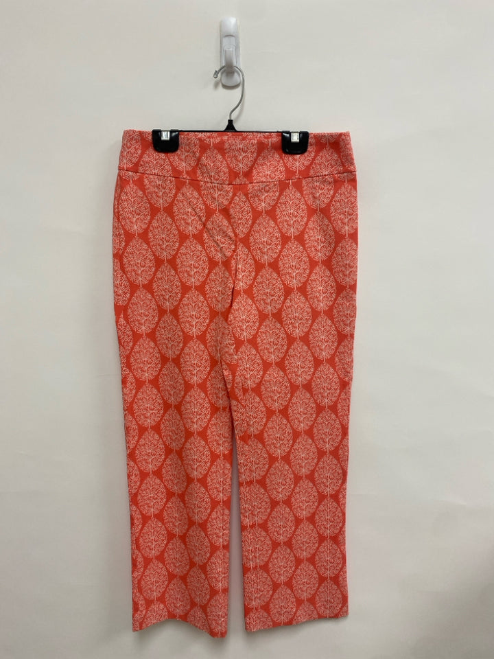 J McLaughlin Size 6 Coral Pink Trees Ladies Pants
