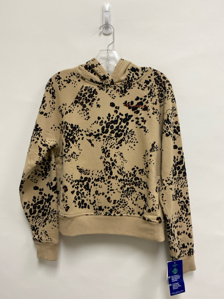 NWT Champion Size S Tan Black Animal Print Hooded Ladies Sweatshirt