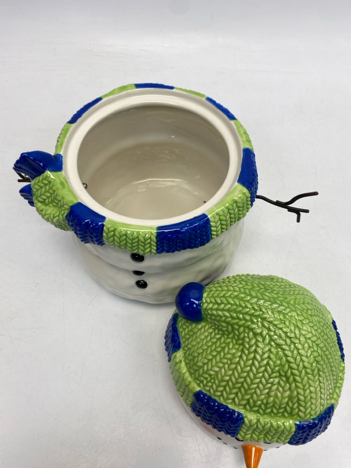 White Blue/Green Ceramic Winter