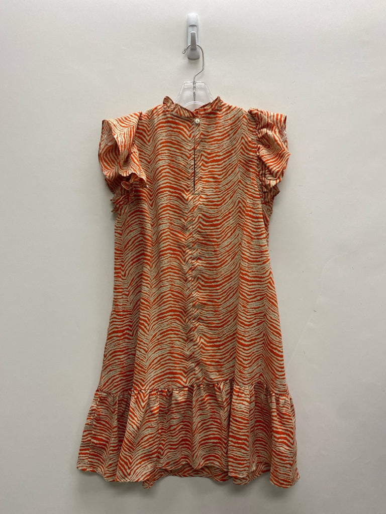 Size M Beige Orange Zebra Print Ladies Dress