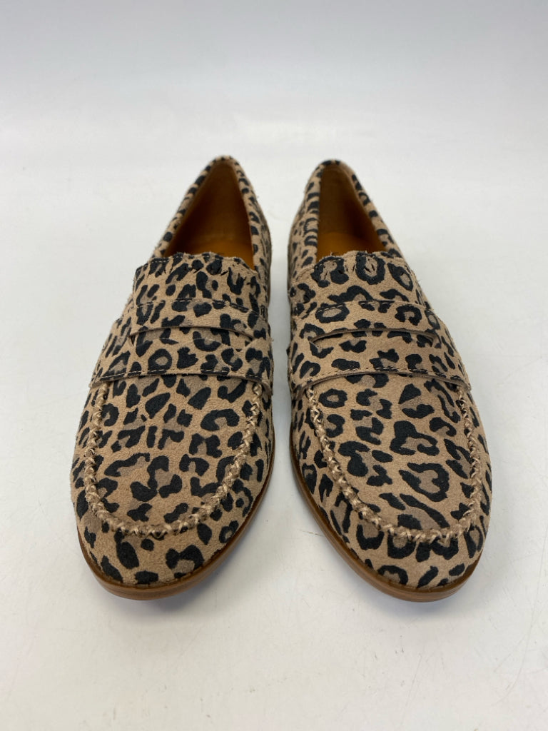 NWT Lucky Brand US Shoe Size 8 Tan/Blk Animal Print Flats