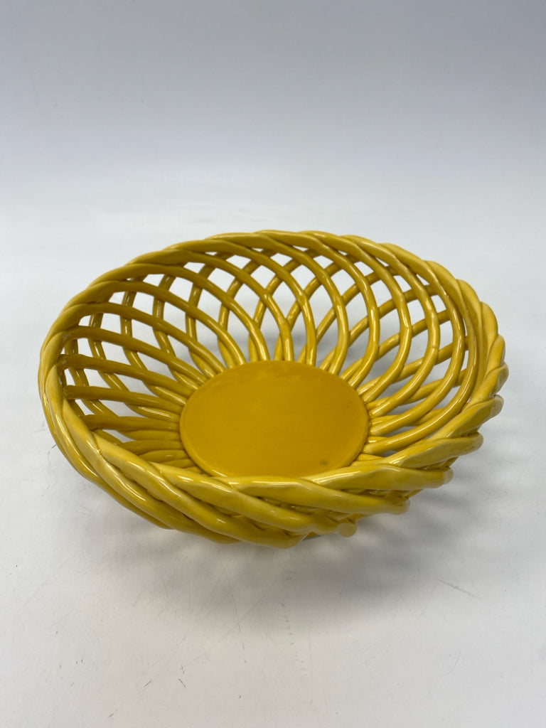 Yellow Ceramic Decorative Bowl