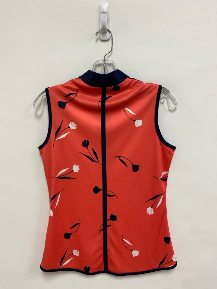 Callaway Size S Navy Coral/White Floral Sleeveless Athletic Top