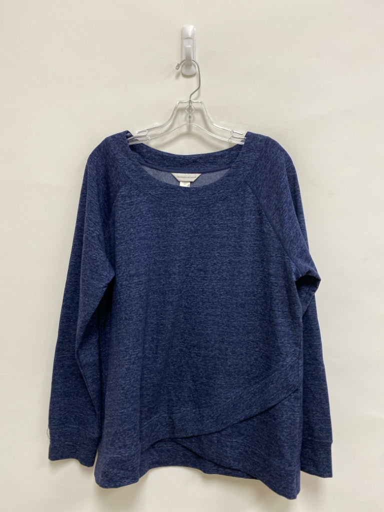 NWT Christopher/Banks Size XL Navy Streaked Long Sleeve Ladies Top