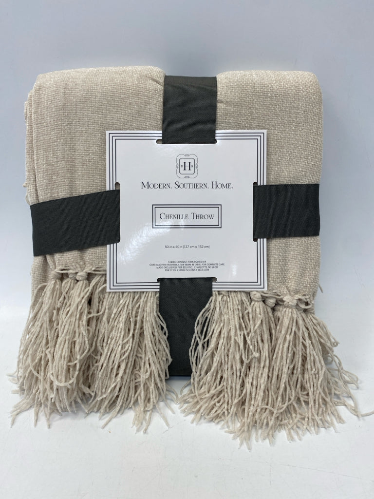 NEW Tan Fringe Blanket