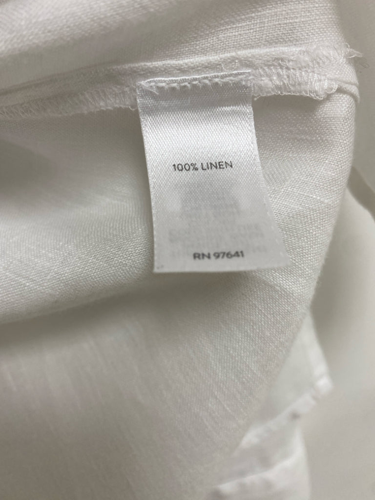 J Jill Size M White Button Up Linen Ladies Top