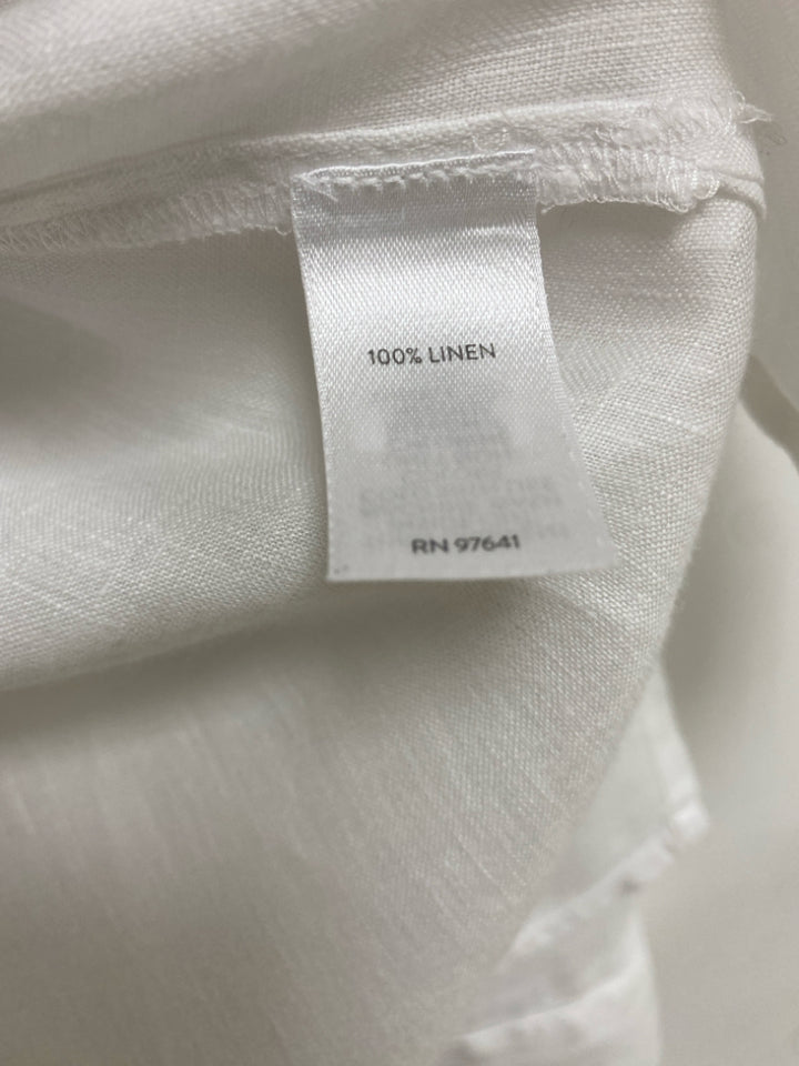 J Jill Size M White Button Up Linen Ladies Top