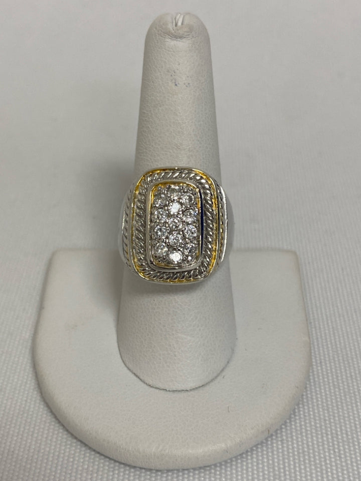Silver Gold Color Jeweled Ring