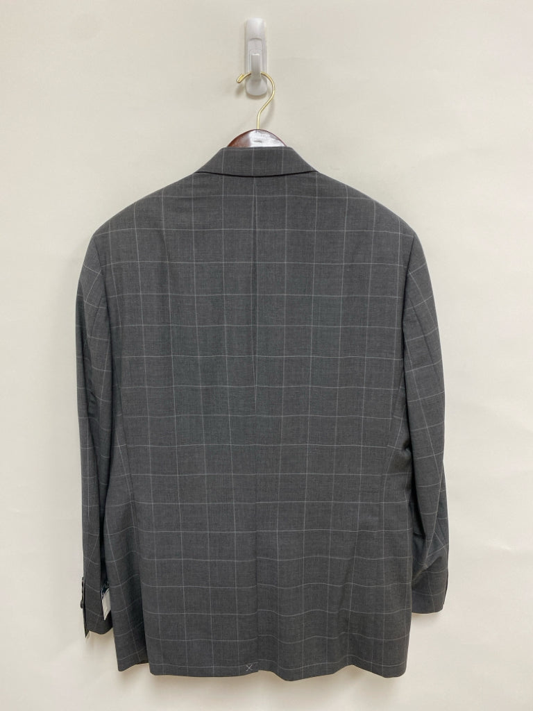 NWT Ralph Lauren Size 42R Gray Windowpane Wool Men&