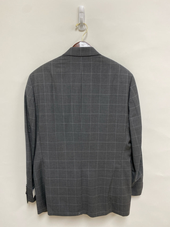 NWT Ralph Lauren Size 42R Gray Windowpane Wool Men&