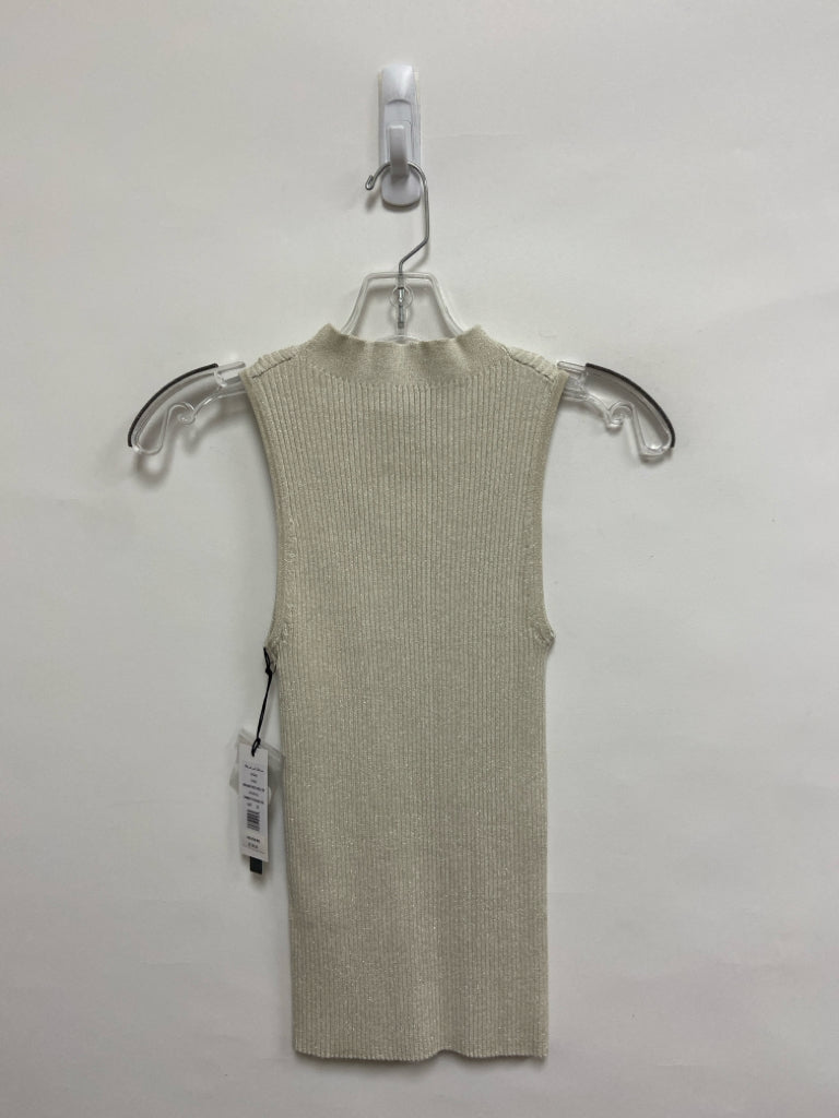 NWT Michael Stars Size XS Cream/Silver Sparkle Sleeveless Ladies Sweater