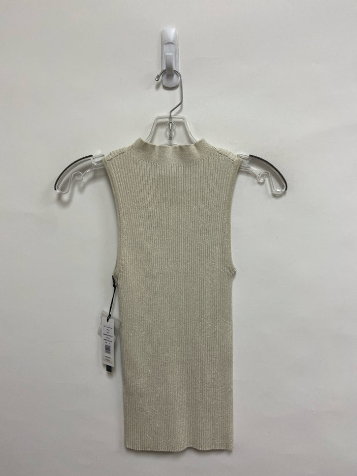 NWT Michael Stars Size XS Cream/Silver Sparkle Sleeveless Ladies Sweater
