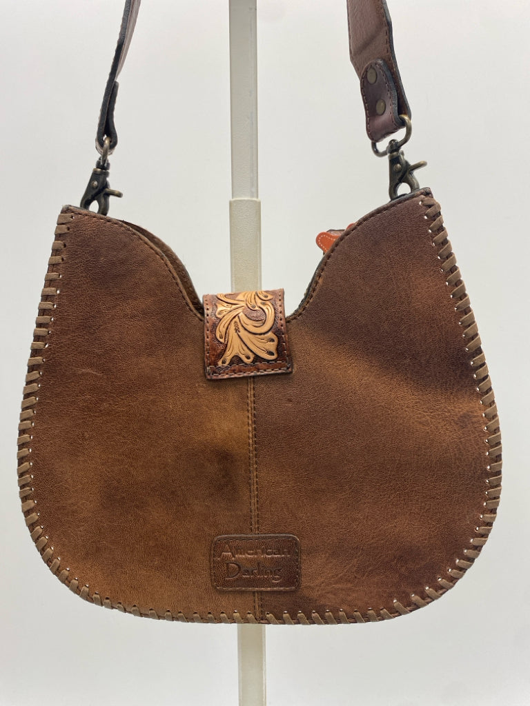 NWT American Darling Brown Animal Print Fur Handbag