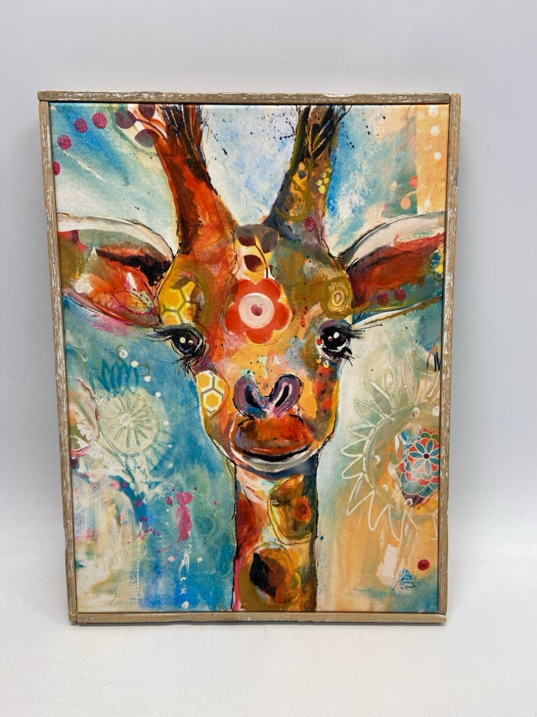 Gold Blue/Orange Whimsical Canvas Art